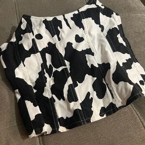 NWT Cow Pattern Corset Top Crop with Boning. XS/S